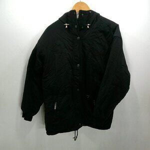 Vintage Tyrolia Skiwear Insulated Reversible Black Full Zip Jacket Size 6